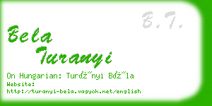 bela turanyi business card